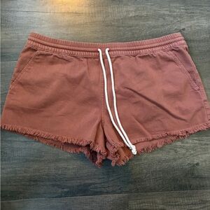 Aerie High Waist Rust Jean Shorts